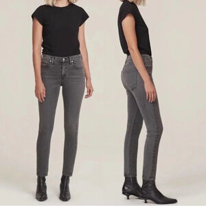AGOLDE Toni Mid Rise Straight Jeans in Grey Size Womens 28